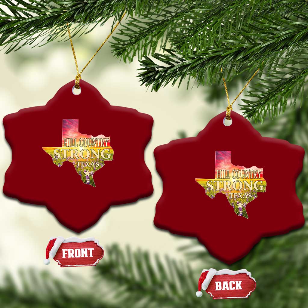 Hill Country Strong Texas Ceramic Ornament Sunset Bluebonnet Resilience TS02 Print Your Wear