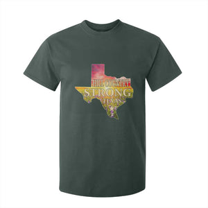 Hill Country Strong Texas T Shirt For Kid Sunset Bluebonnet Resilience TS02 Dark Forest Green Print Your Wear