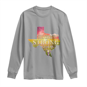 Hill Country Strong Texas Long Sleeve Shirt Sunset Bluebonnet Resilience TS02 Sport Gray Print Your Wear