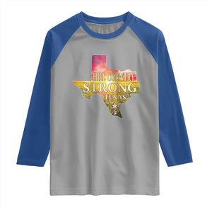 Hill Country Strong Texas Raglan Shirt Sunset Bluebonnet Resilience TS02 Sport Gray Royal Print Your Wear