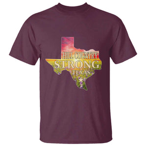 Hill Country Strong Texas T Shirt Sunset Bluebonnet Resilience TS02 Maroon Print Your Wear