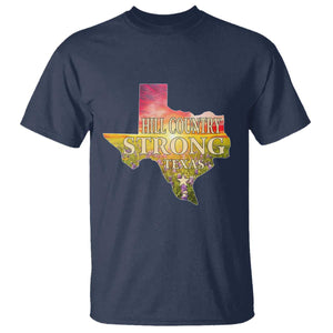 Hill Country Strong Texas T Shirt Sunset Bluebonnet Resilience TS02 Navy Print Your Wear