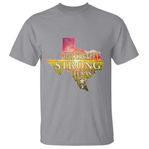 Hill Country Strong Texas T Shirt Sunset Bluebonnet Resilience TS02 Sport Gray Print Your Wear