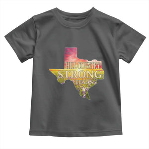 Hill Country Strong Texas Toddler T Shirt Sunset Bluebonnet Resilience TS02 Dark Heather Print Your Wear
