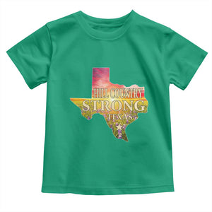 Hill Country Strong Texas Toddler T Shirt Sunset Bluebonnet Resilience TS02 Irish Green Print Your Wear