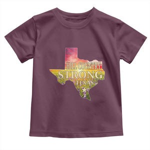 Hill Country Strong Texas Toddler T Shirt Sunset Bluebonnet Resilience TS02 Maroon Print Your Wear
