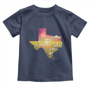 Hill Country Strong Texas Toddler T Shirt Sunset Bluebonnet Resilience TS02 Navy Print Your Wear