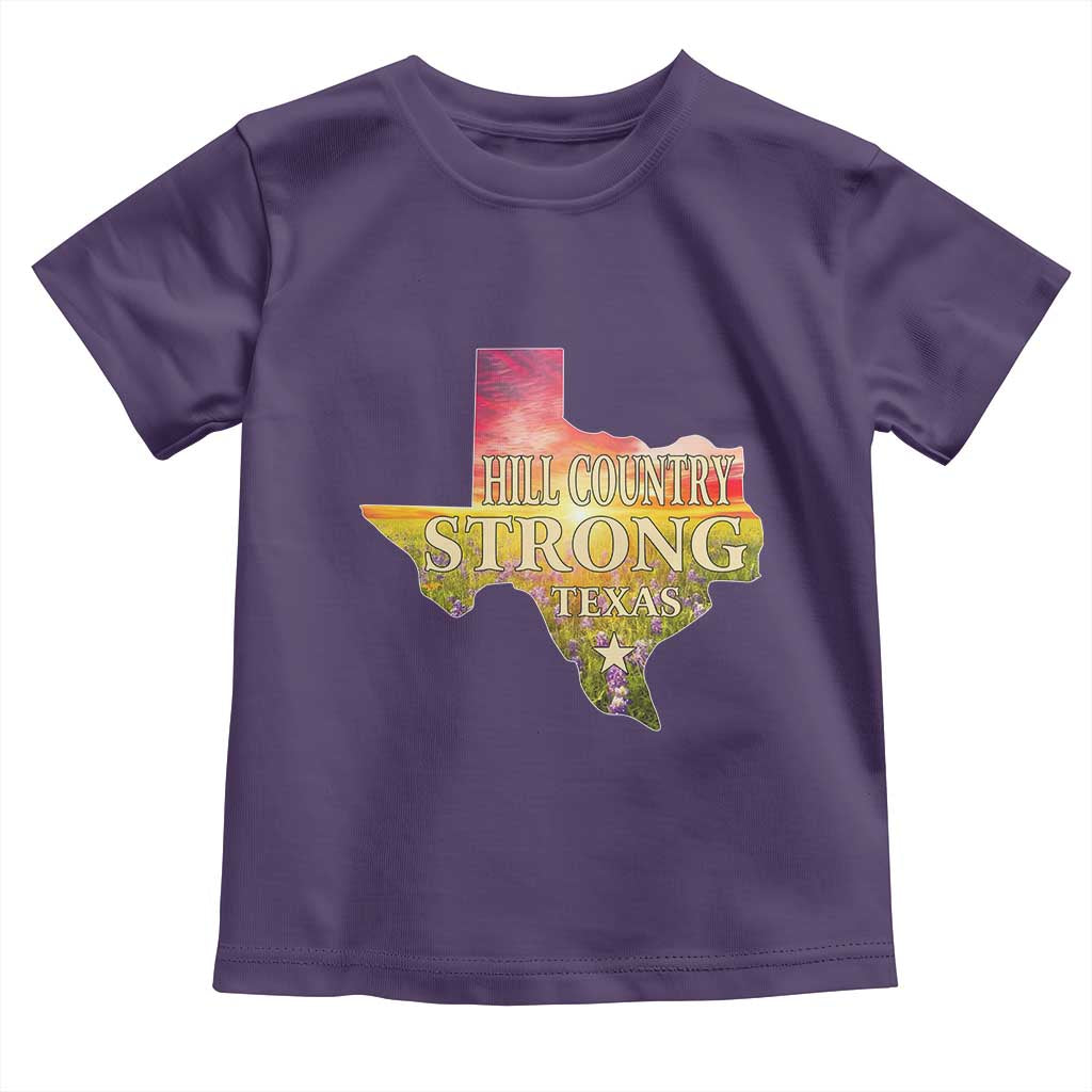 Hill Country Strong Texas Toddler T Shirt Sunset Bluebonnet Resilience TS02 Purple Print Your Wear