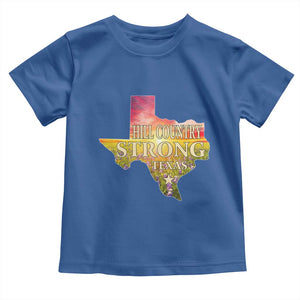 Hill Country Strong Texas Toddler T Shirt Sunset Bluebonnet Resilience TS02 Royal Blue Print Your Wear