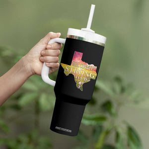 Hill Country Strong Texas Tumbler With Handle Sunset Bluebonnet Resilience TS02 Print Your Wear