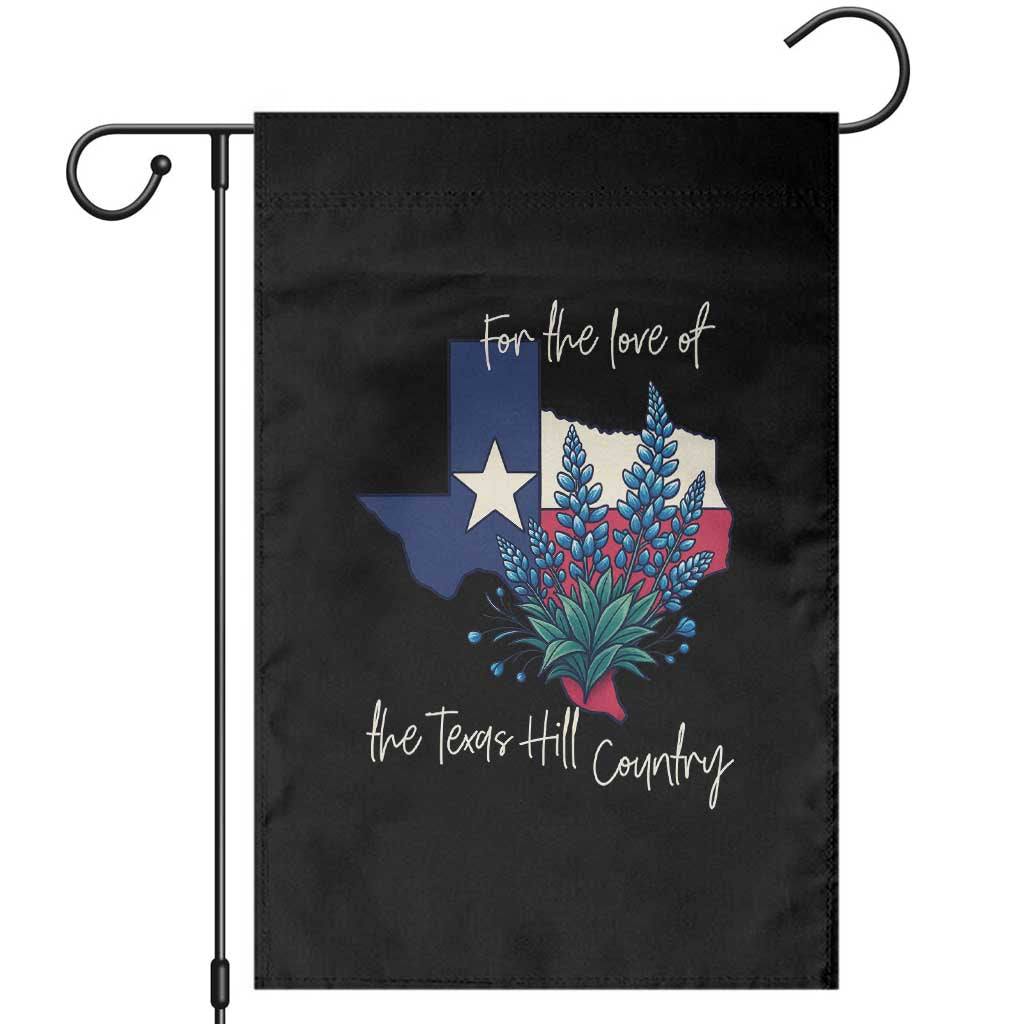 For the Love of the Texas Hill Country Garden Flag Bluebonnet Floral Patriotic Flag TS02 Black Print Your Wear