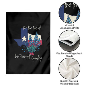 For the Love of the Texas Hill Country Garden Flag Bluebonnet Floral Patriotic Flag TS02 Print Your Wear