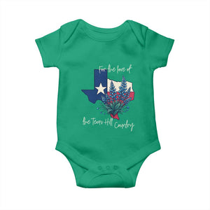 For the Love of the Texas Hill Country Baby Onesie Bluebonnet Floral Patriotic Flag TS02 Irish Green Print Your Wear