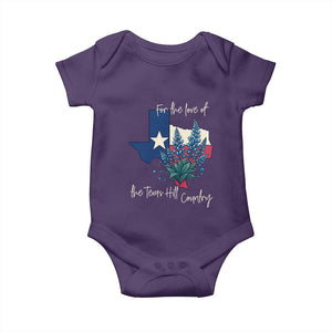 For the Love of the Texas Hill Country Baby Onesie Bluebonnet Floral Patriotic Flag TS02 Purple Print Your Wear