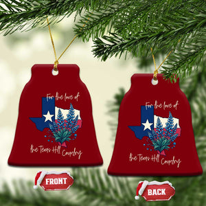 For the Love of the Texas Hill Country Ceramic Ornament Bluebonnet Floral Patriotic Flag TS02 Print Your Wear