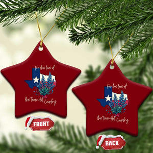 For the Love of the Texas Hill Country Ceramic Ornament Bluebonnet Floral Patriotic Flag TS02 Print Your Wear