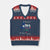 For the Love of the Texas Hill Country V-Neck Knit Sweater Vest Bluebonnet Floral Patriotic Flag TS02 Navy Red Print Your Wear