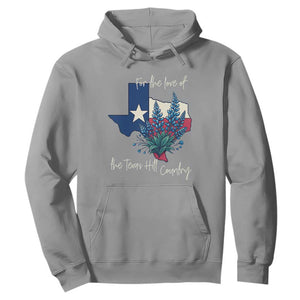 For the Love of the Texas Hill Country Hoodie Bluebonnet Floral Patriotic Flag TS02 Sport Gray Print Your Wear