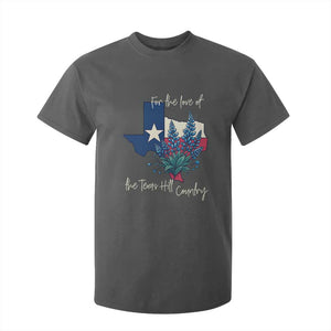 For the Love of the Texas Hill Country T Shirt For Kid Bluebonnet Floral Patriotic Flag TS02 Dark Heather Print Your Wear