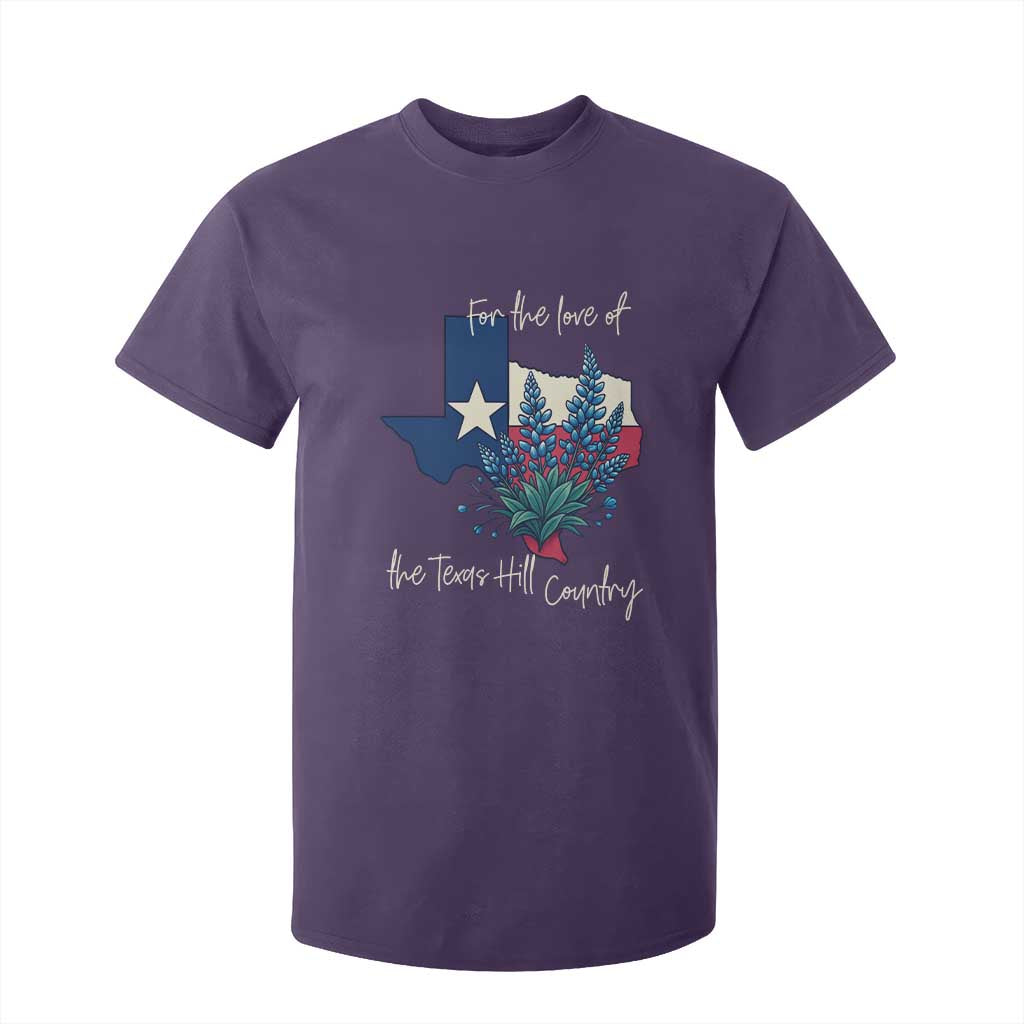 For the Love of the Texas Hill Country T Shirt For Kid Bluebonnet Floral Patriotic Flag TS02 Purple Print Your Wear