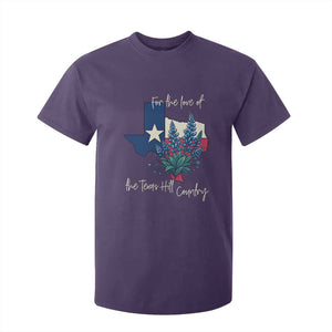 For the Love of the Texas Hill Country T Shirt For Kid Bluebonnet Floral Patriotic Flag TS02 Purple Print Your Wear