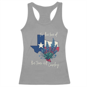 For the Love of the Texas Hill Country Racerback Tank Top Bluebonnet Floral Patriotic Flag TS02 Sport Gray Print Your Wear