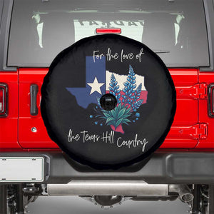 For the Love of the Texas Hill Country Spare Tire Cover Bluebonnet Floral Patriotic Flag TS02 Black Print Your Wear