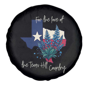 For the Love of the Texas Hill Country Spare Tire Cover Bluebonnet Floral Patriotic Flag TS02 Print Your Wear