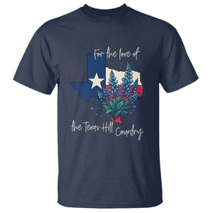 For the Love of the Texas Hill Country T Shirt Bluebonnet Floral Patriotic Flag TS02 Navy Print Your Wear