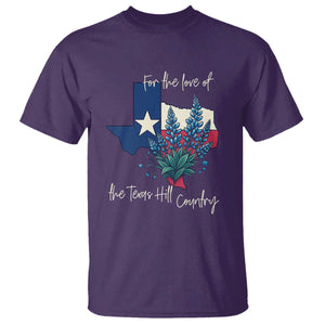 For the Love of the Texas Hill Country T Shirt Bluebonnet Floral Patriotic Flag TS02 Purple Print Your Wear