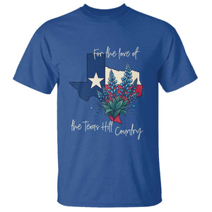 For the Love of the Texas Hill Country T Shirt Bluebonnet Floral Patriotic Flag TS02 Royal Blue Print Your Wear