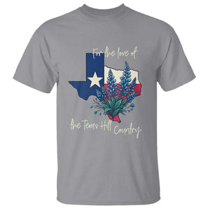 For the Love of the Texas Hill Country T Shirt Bluebonnet Floral Patriotic Flag TS02 Sport Gray Print Your Wear