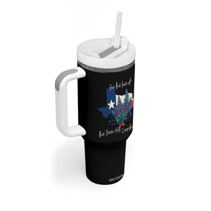 For the Love of the Texas Hill Country Tumbler With Handle Bluebonnet Floral Patriotic Flag TS02 Print Your Wear