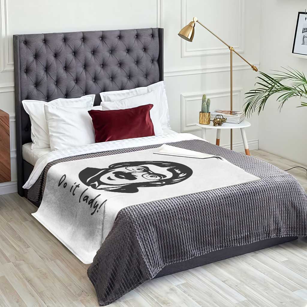 Funny Do It Lady Throw Blanket Mustache Guy Meme Parody TS02 Print Your Wear