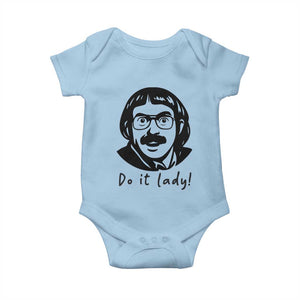 Funny Do It Lady Baby Onesie Mustache Guy Meme Parody TS02 Light Blue Print Your Wear