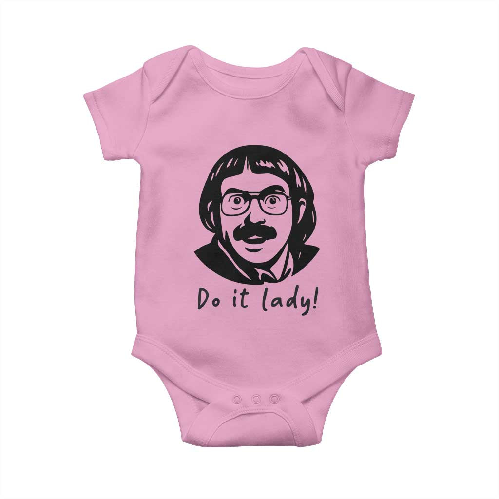 Funny Do It Lady Baby Onesie Mustache Guy Meme Parody TS02 Light Pink Print Your Wear