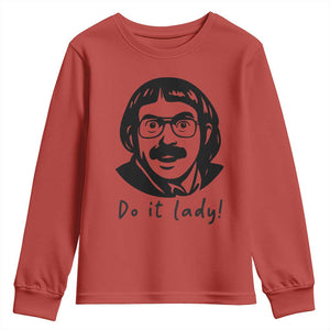Funny Do It Lady Youth Sweatshirt Mustache Guy Meme Parody TS02 Red Print Your Wear