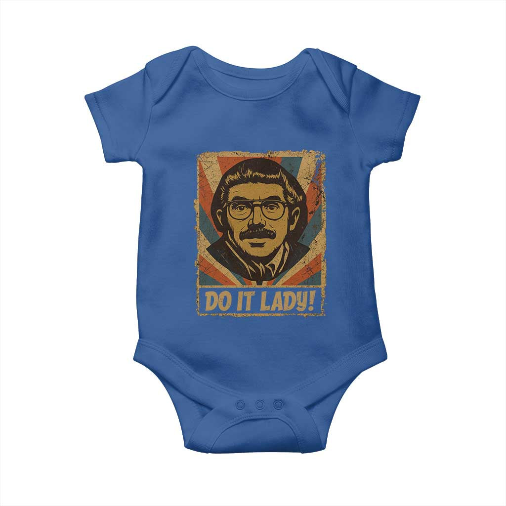 Funny Do It Lady Vintage Baby Onesie Retro 70s Mustache Guy Meme Parody TS02 Royal Blue Print Your Wear
