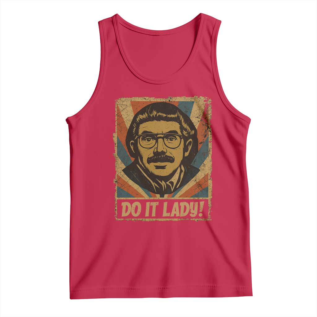 Funny Do It Lady Vintage Tank Top Retro 70s Mustache Guy Meme Parody TS02 Red Print Your Wear