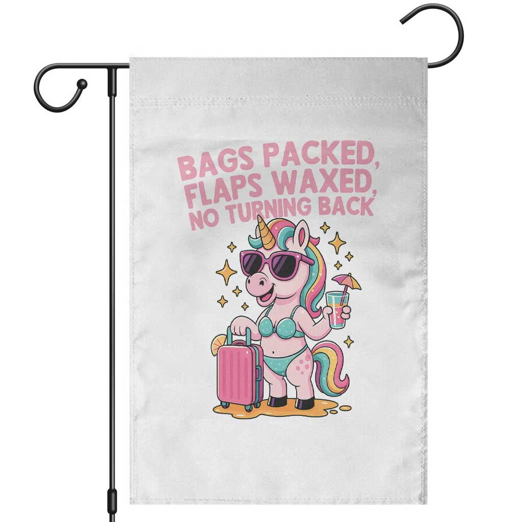 Funny Girls Trip Unicorn Garden Flag Bags Packed Flaps Waxed No Turning Back Bikini Vacation Bachelorette TS02 White Print Your Wear