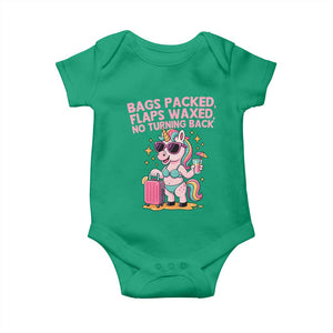 Funny Girls Trip Unicorn Baby Onesie Bags Packed Flaps Waxed No Turning Back Bikini Vacation Bachelorette TS02 Irish Green Print Your Wear