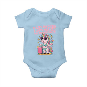 Funny Girls Trip Unicorn Baby Onesie Bags Packed Flaps Waxed No Turning Back Bikini Vacation Bachelorette TS02 Light Blue Print Your Wear