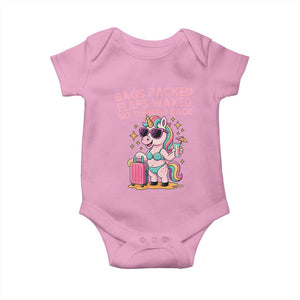 Funny Girls Trip Unicorn Baby Onesie Bags Packed Flaps Waxed No Turning Back Bikini Vacation Bachelorette TS02 Light Pink Print Your Wear