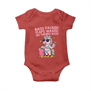 Funny Girls Trip Unicorn Baby Onesie Bags Packed Flaps Waxed No Turning Back Bikini Vacation Bachelorette TS02 Red Print Your Wear