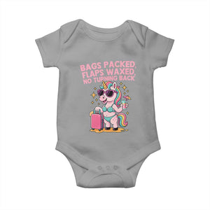 Funny Girls Trip Unicorn Baby Onesie Bags Packed Flaps Waxed No Turning Back Bikini Vacation Bachelorette TS02 Sport Gray Print Your Wear