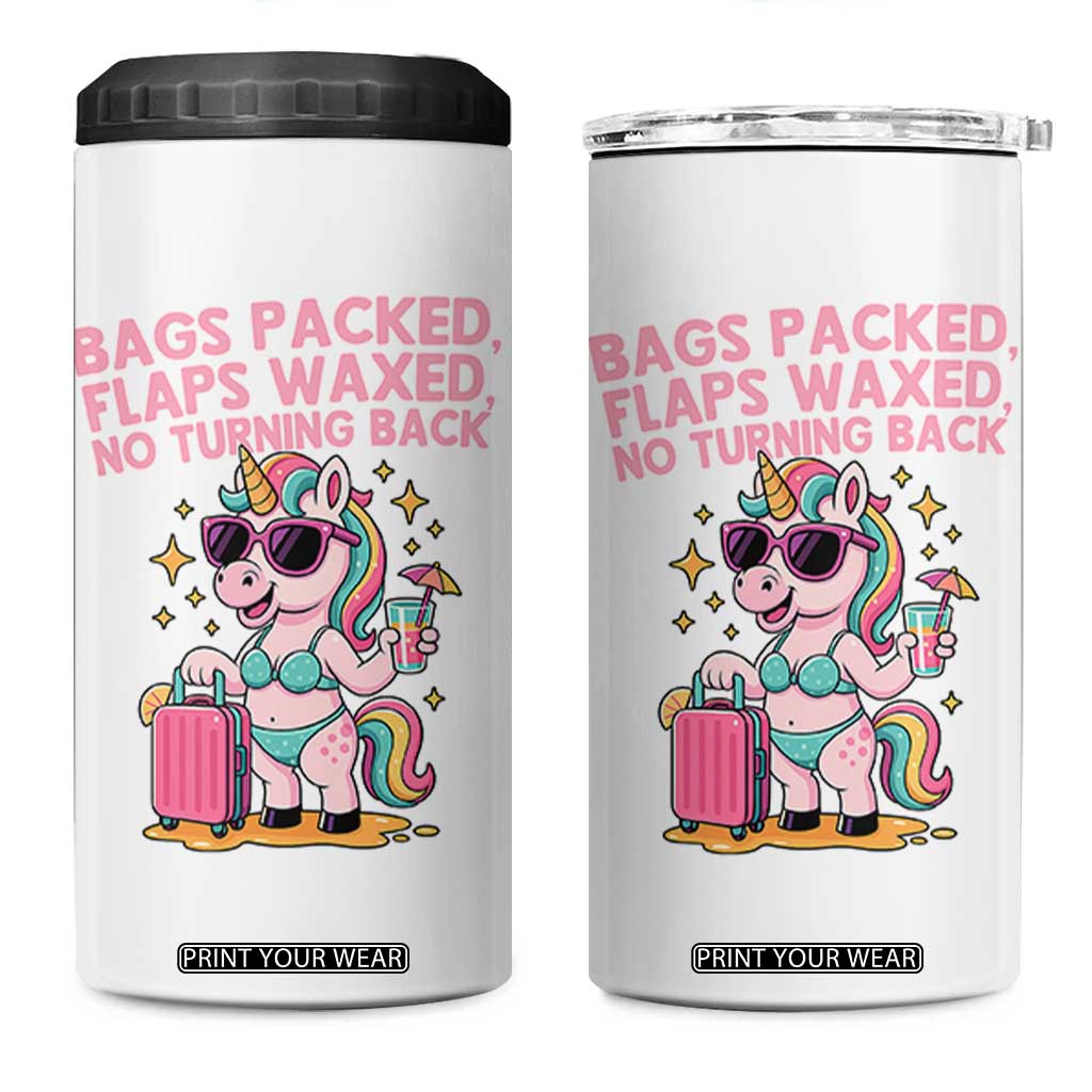 Funny Girls Trip Unicorn 4 in 1 Can Cooler Tumbler Bags Packed Flaps Waxed No Turning Back Bikini Vacation Bachelorette TS02 One Size: 16 oz White Print Your Wear