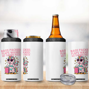 Funny Girls Trip Unicorn 4 in 1 Can Cooler Tumbler Bags Packed Flaps Waxed No Turning Back Bikini Vacation Bachelorette TS02 Print Your Wear