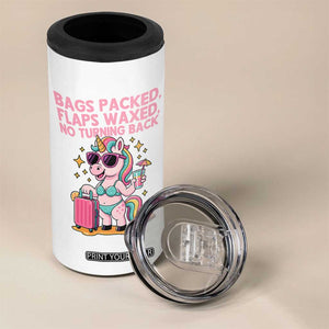 Funny Girls Trip Unicorn 4 in 1 Can Cooler Tumbler Bags Packed Flaps Waxed No Turning Back Bikini Vacation Bachelorette TS02 Print Your Wear