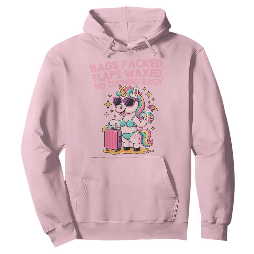 Funny Girls Trip Unicorn Hoodie Bags Packed Flaps Waxed No Turning Back Bikini Vacation Bachelorette TS02 Light Pink Print Your Wear
