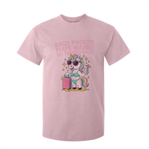 Funny Girls Trip Unicorn T Shirt For Kid Bags Packed Flaps Waxed No Turning Back Bikini Vacation Bachelorette TS02 Light Pink Print Your Wear